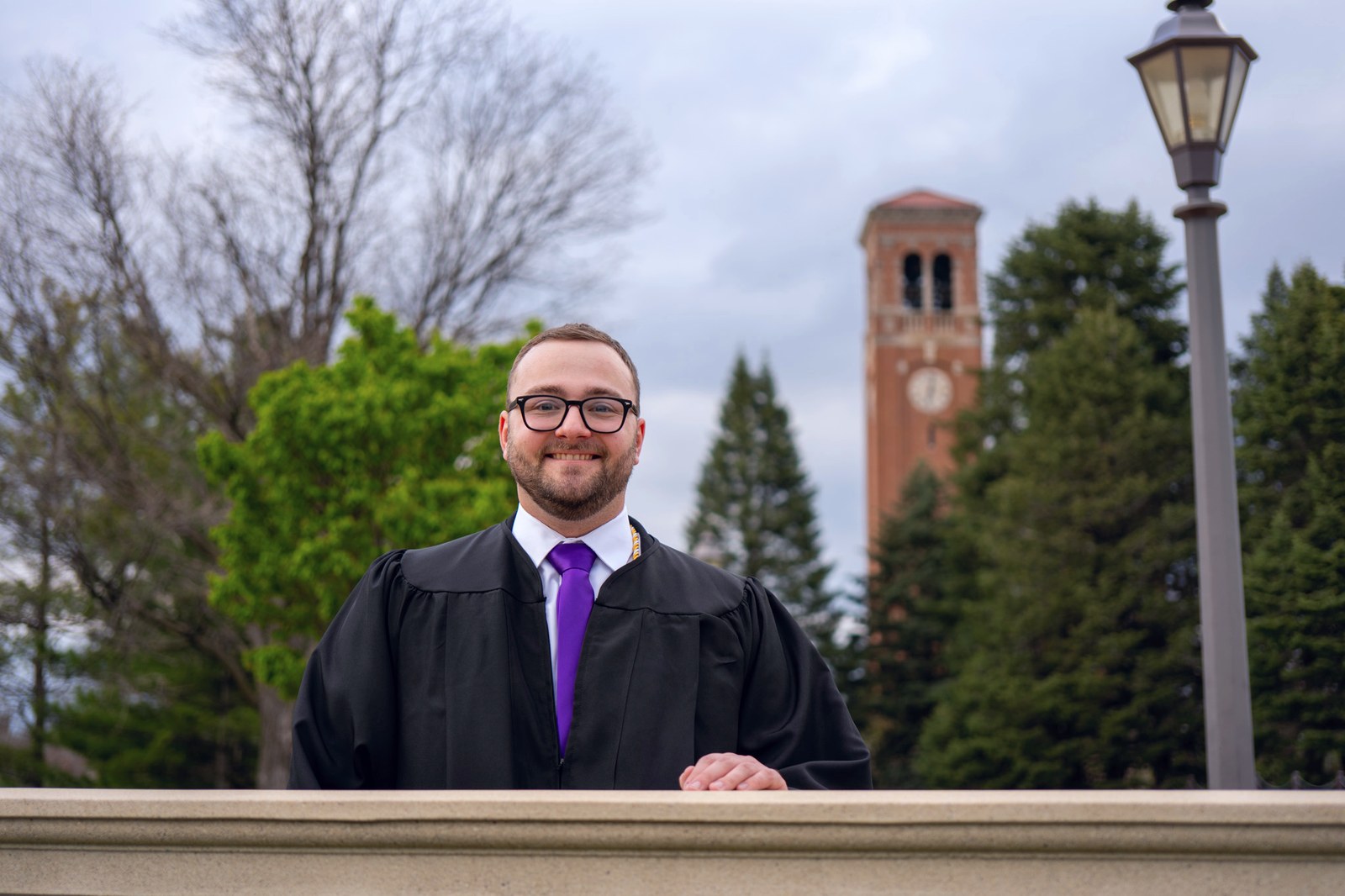 Graduate at the UNI campanile